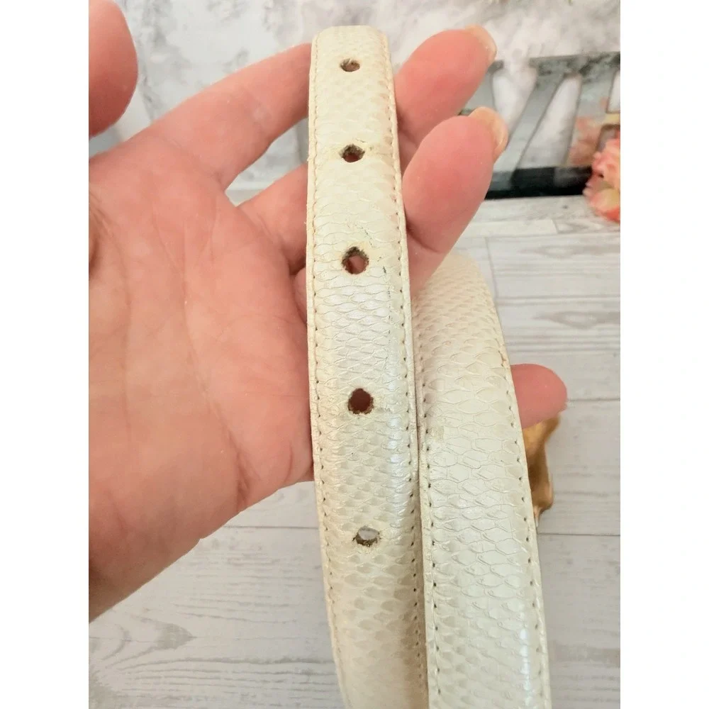 Vintage Cream Genuine Snakeskin 3/4